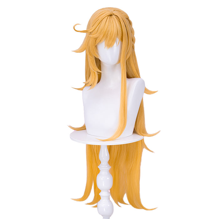 【Ready For Ship】DokiDoki Game Genshin Impact Cosplay Escoffier Wig Long Straight Yellow Hair