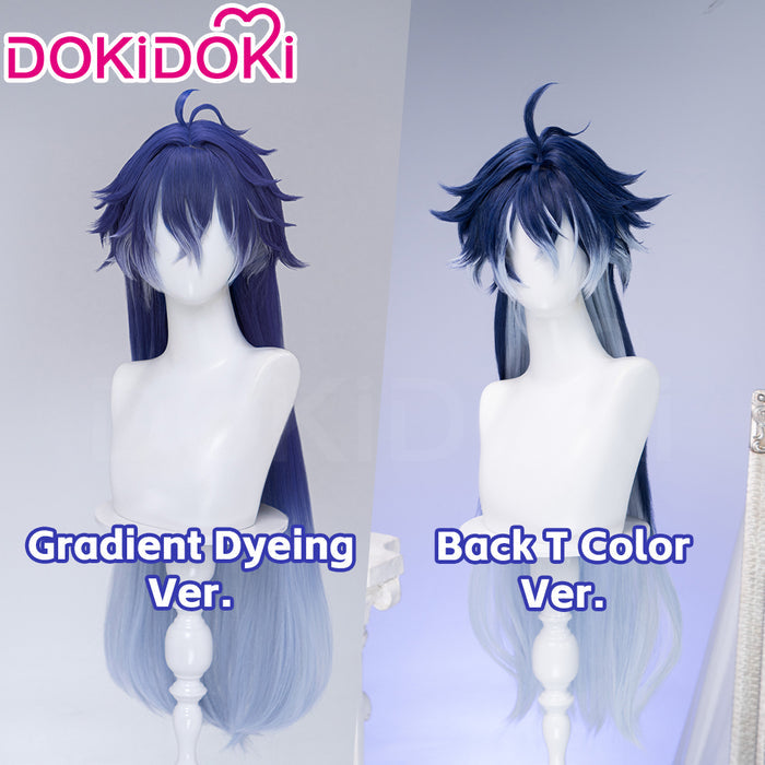 【Ready For Ship】DokiDoki Game Genshin Impact Cosplay Flins Wig Long Blue Gradient Hair Song of the Welkin Moon