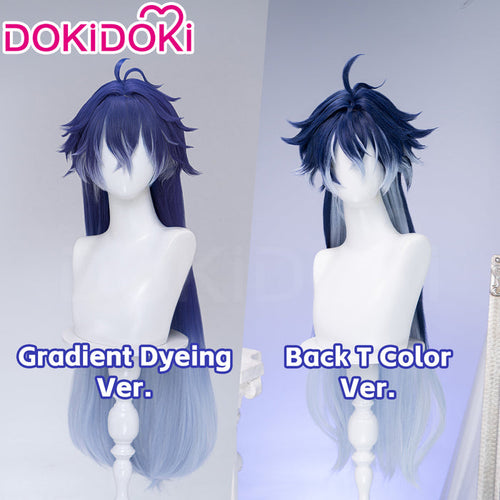 【Ready For Ship】DokiDoki Game Genshin Impact Cosplay Flins Wig Long Blue Gradient Hair Song of the Welkin Moon