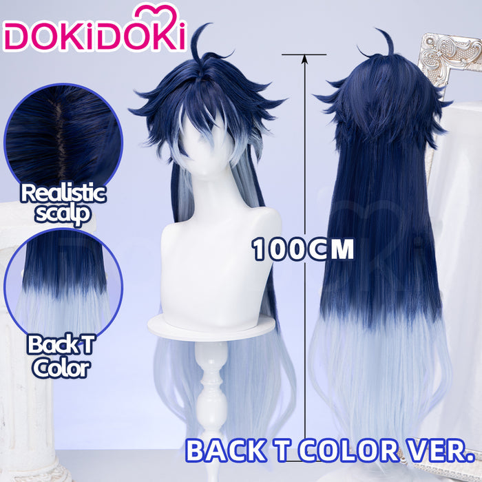 【Ready For Ship】DokiDoki Game Genshin Impact Cosplay Flins Wig Long Blue Gradient Hair Song of the Welkin Moon