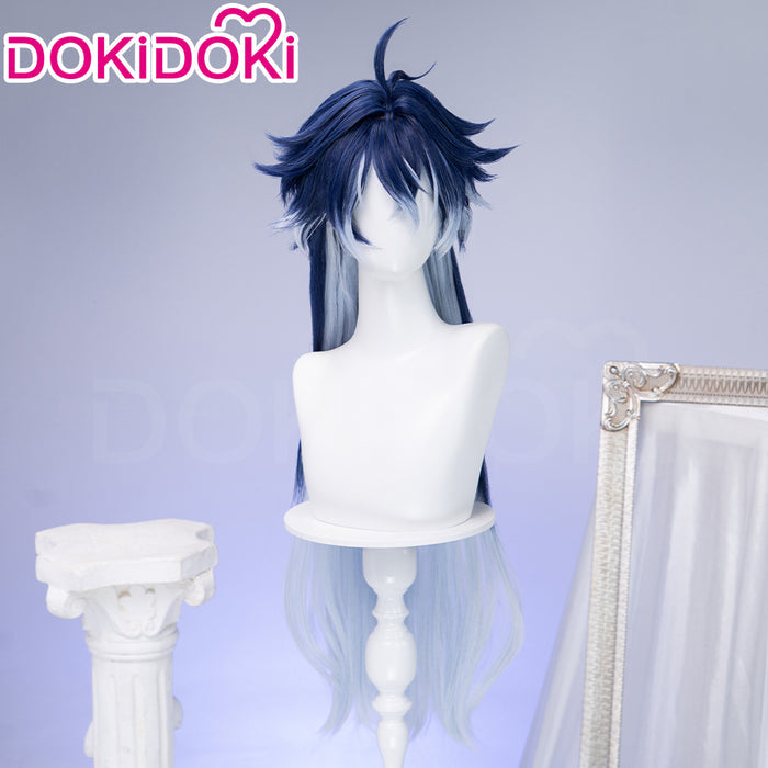 【Ready For Ship】DokiDoki Game Genshin Impact Cosplay Flins Wig Long Blue Gradient Hair Song of the Welkin Moon