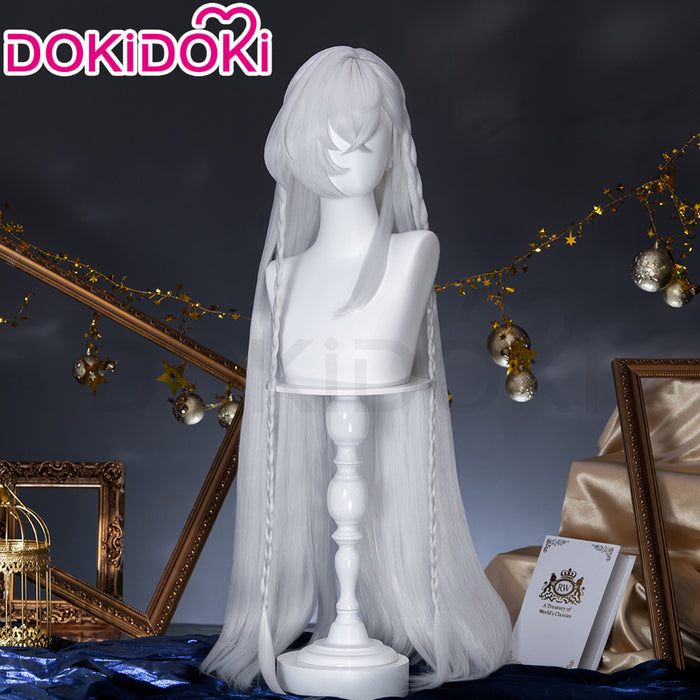 【Ready For Ship】DokiDoki Game Genshin Impact Cosplay Istaroth Wig Long Straight Silver Hair