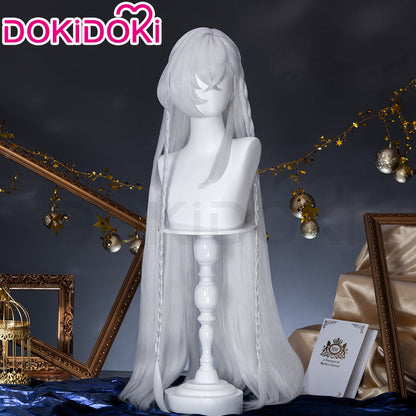 【Ready For Ship】DokiDoki Game Genshin Impact Cosplay Istaroth Wig Long Straight Silver Hair