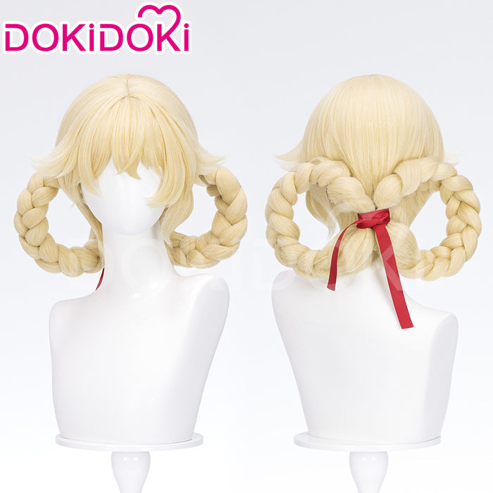 【Ready For Ship】DokiDoki Game Genshin Impact Cosplay Jahoda Wig Long Yellow Hair Song of the Welkin Moon