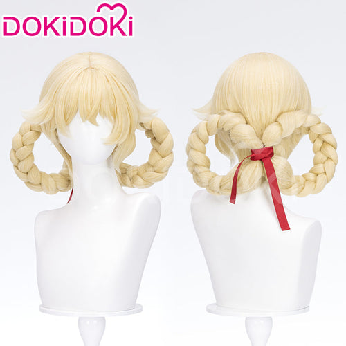 【Ready For Ship】DokiDoki Game Genshin Impact Cosplay Jahoda Wig Long Yellow Hair Song of the Welkin Moon