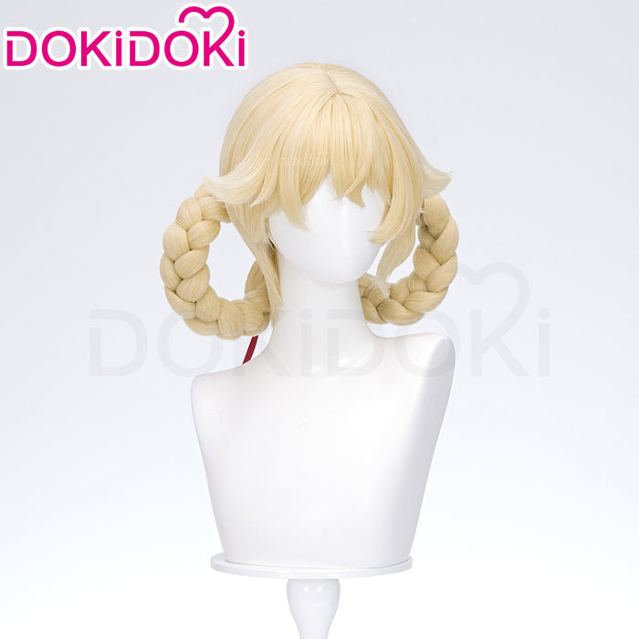 【Ready For Ship】DokiDoki Game Genshin Impact Cosplay Jahoda Wig Long Yellow Hair Song of the Welkin Moon
