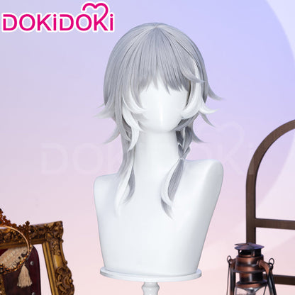 【Ready For Ship】DokiDoki Game Honkai: Star Rail Cosplay Cipher Wig Long Straight Blue Gray White Highlights Hair