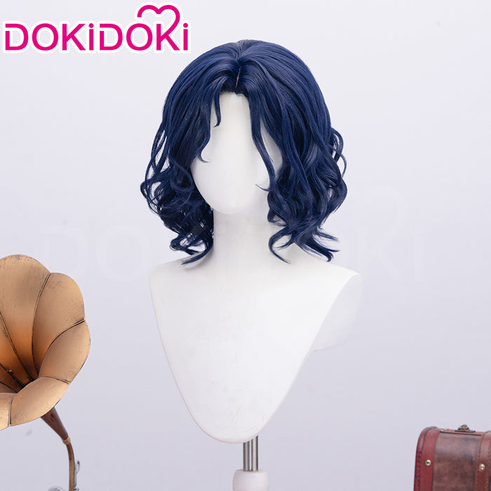 【Ready For Ship】DokiDoki Game Lord of the Mysteries Cosplay Alger Wilson Wig Long Curly Dark Blue Hair