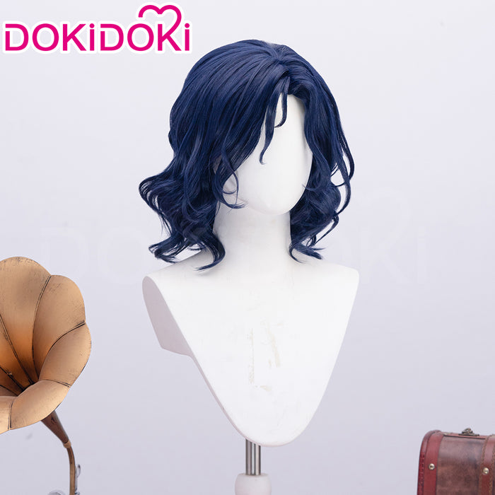【Ready For Ship】DokiDoki Game Lord of the Mysteries Cosplay Alger Wilson Wig Long Curly Dark Blue Hair