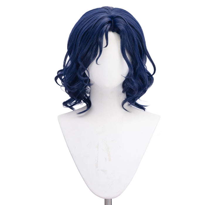 【Ready For Ship】DokiDoki Game Lord of the Mysteries Cosplay Alger Wilson Wig Long Curly Dark Blue Hair