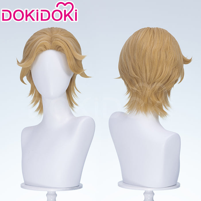 【Ready For Ship】DokiDoki Game Mouthwashing Cosplay Curly Wig Short Curly Light Brown Hair