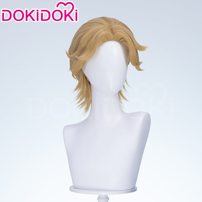 【Ready For Ship】DokiDoki Game Mouthwashing Cosplay Curly Wig Short Curly Light Brown Hair
