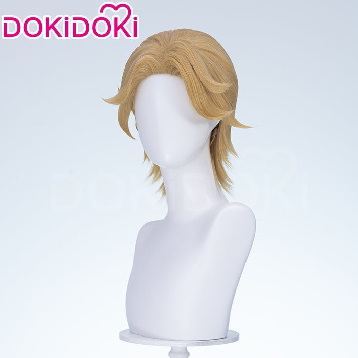 【Ready For Ship】DokiDoki Game Mouthwashing Cosplay Curly Wig Short Curly Light Brown Hair