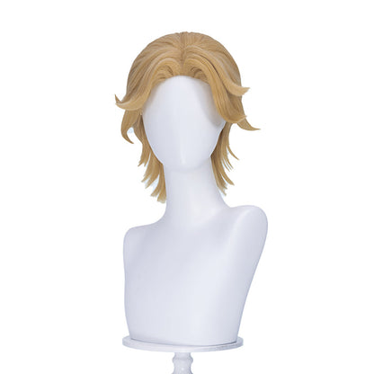 【Ready For Ship】DokiDoki Game Mouthwashing Cosplay Curly Wig Short Curly Light Brown Hair