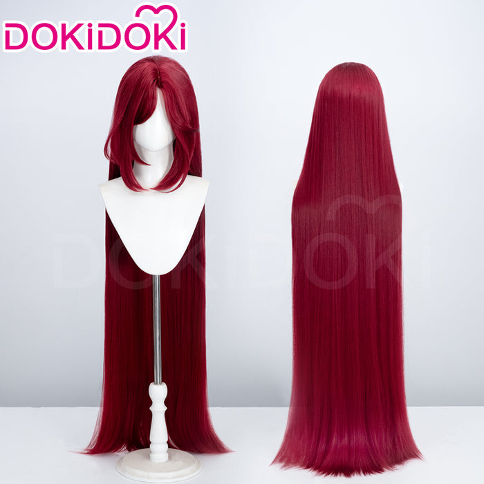 【Ready For Ship】DokiDoki Game Wig Cosplay Long Straight Red Hair Women