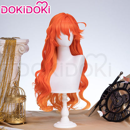 【Ready For Ship】DokiDoki Game Wuthering Waves Cosplay Augusta Wig / Headwear Long Curly Orange Gradient Hair