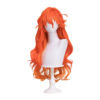 【Ready For Ship】DokiDoki Game Wuthering Waves Cosplay Augusta Wig / Headwear Long Curly Orange Gradient Hair