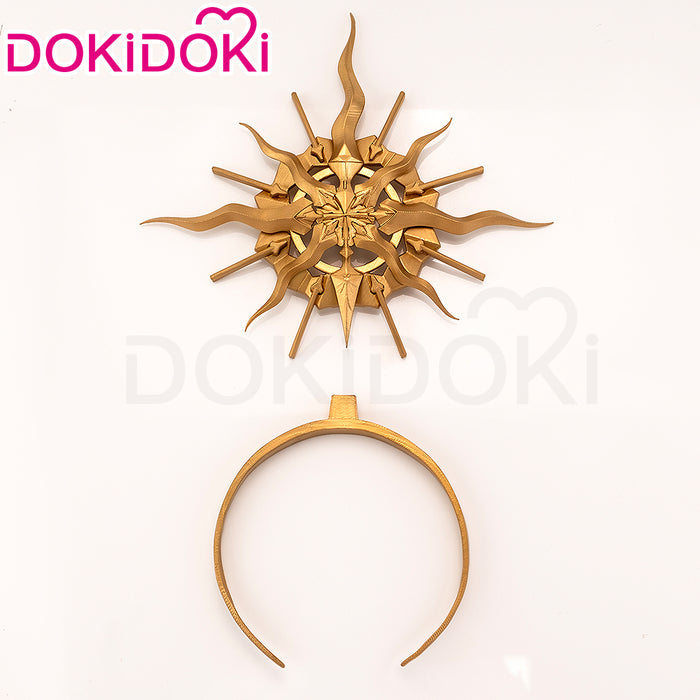 【Ready For Ship】DokiDoki Game Wuthering Waves Cosplay Augusta Wig / Headwear Long Curly Orange Gradient Hair