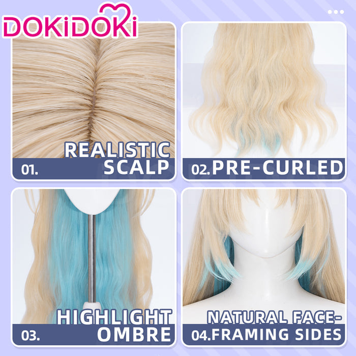 【Ready For Ship】DokiDoki Game Wuthering Waves Cosplay Fleurdelys Wig Long Curly Hair