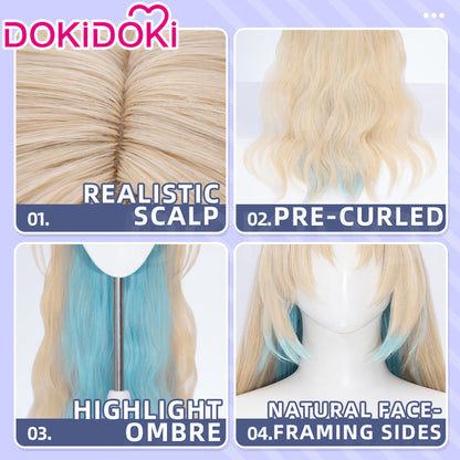 【Ready For Ship】DokiDoki Game Wuthering Waves Cosplay Fleurdelys Wig Long Curly Hair