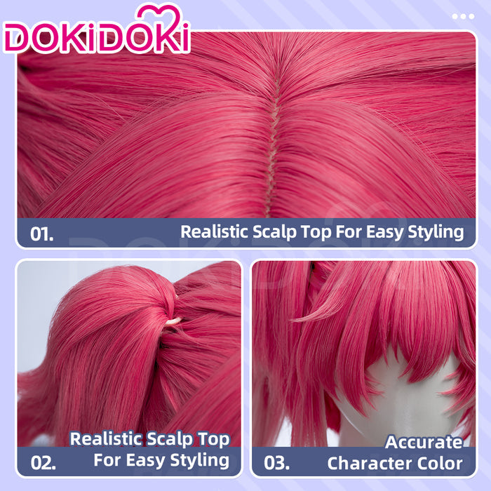 【Ready For Ship】DokiDoki Game Wuthering Waves Cosplay Lupa Wig Long Curly Pink Hair