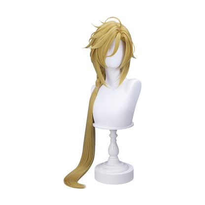 【Ready For Ship】DokiDoki Game Zenless Zone Zero Cosplay Hugo Cosplay Wig / Earrings Long Straight Blond Hair Ponytail ZZZ