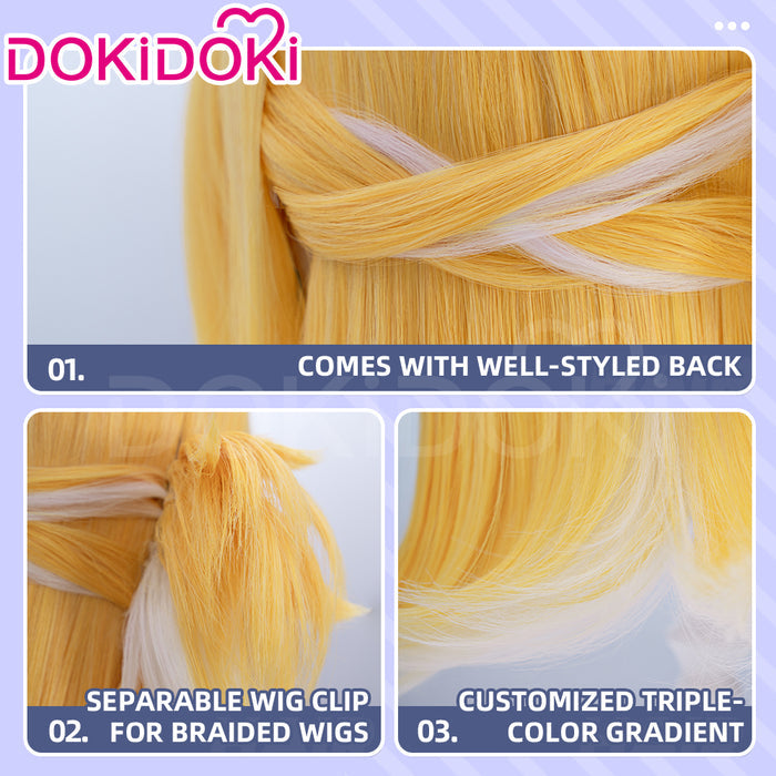 【Ready For Ship】DokiDoki Game Zenless Zone Zero Cosplay JuFufu Cosplay Wig / Tail / Ears Long Straight Yellow Hair Ju Fu Fu ZZZ