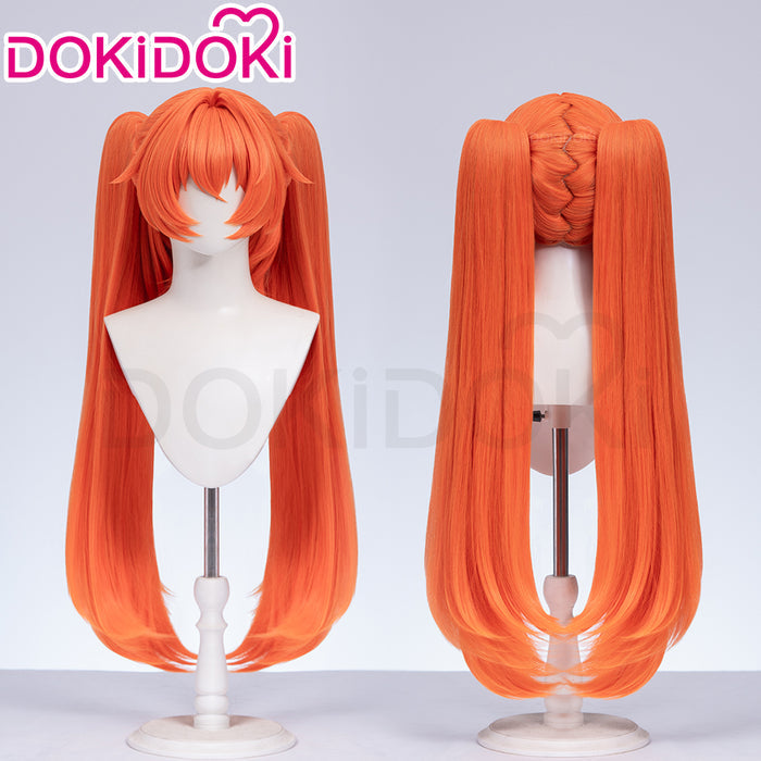 【Ready For Ship】DokiDoki Game Zenless Zone Zero Cosplay Orphie Wig Long Straight Orange Hair ZZZ