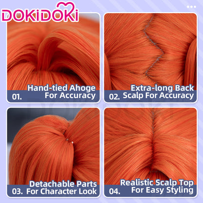 【Ready For Ship】DokiDoki Game Zenless Zone Zero Cosplay Orphie Wig Long Straight Orange Hair ZZZ