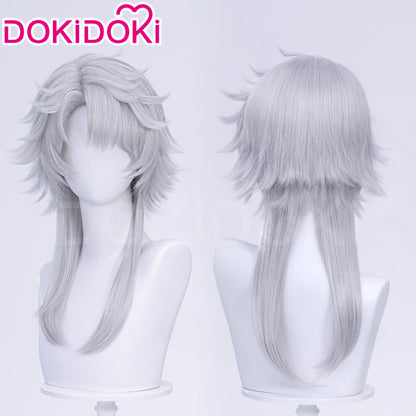 【Ready For Ship】DokiDoki Manga Cosplay Women Devil Wig Long Straight Silver Hair