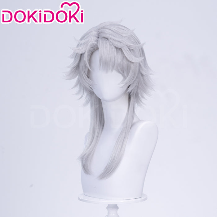【Ready For Ship】DokiDoki Manga Cosplay Women Devil Wig Long Straight Silver Hair