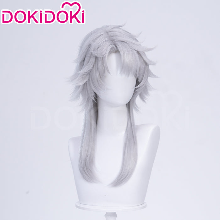 【Ready For Ship】DokiDoki Manga Cosplay Women Devil Wig Long Straight Silver Hair