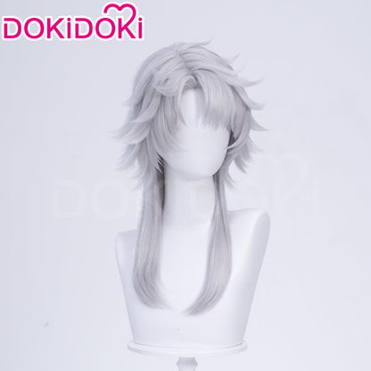 【Ready For Ship】DokiDoki Manga Cosplay Women Devil Wig Long Straight Silver Hair