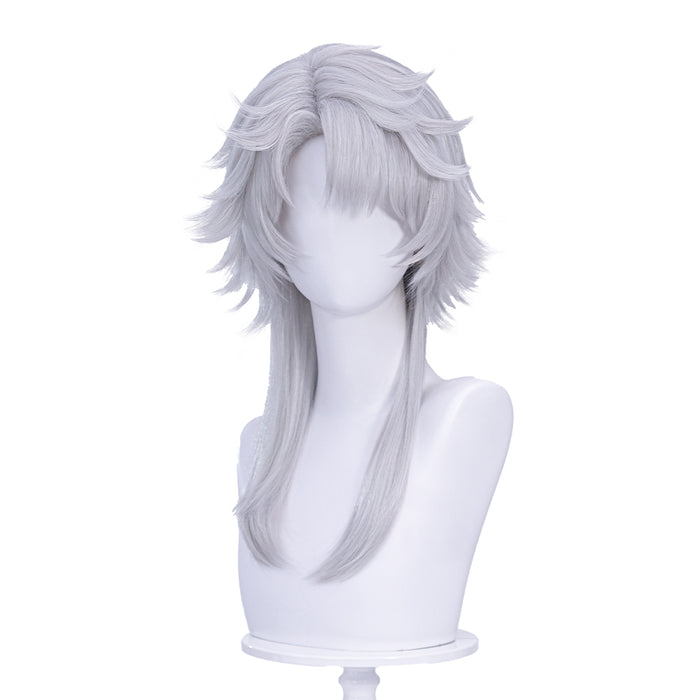 【Ready For Ship】DokiDoki Manga Cosplay Women Devil Wig Long Straight Silver Hair