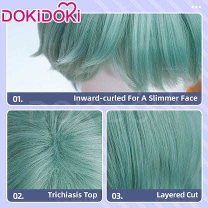 【Ready For Ship】DokiDoki Movie Anime Cosplay Men Wig Short Straight Green Hair