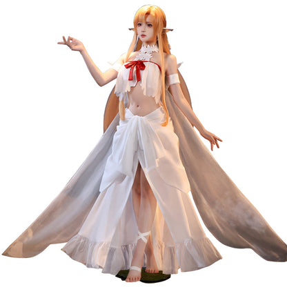 【Ready For Ship】DokiDoki-SR Anime Sword Art Online Yuuki Asuna Cosplay Fairy Queen Costume Titania SAO