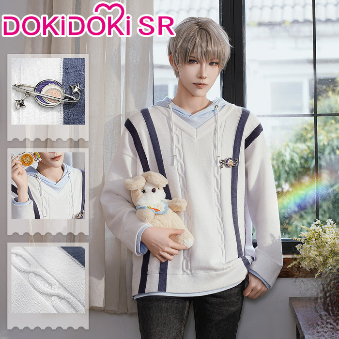 【 Ready For Ship】DokiDoki-SR Game Love and Deepspace Cosplay Xavier White Sweater Casual Wear