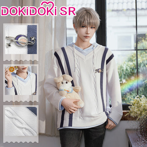 【 Ready For Ship】DokiDoki-SR Game Love and Deepspace Cosplay Xavier White Sweater Casual Wear