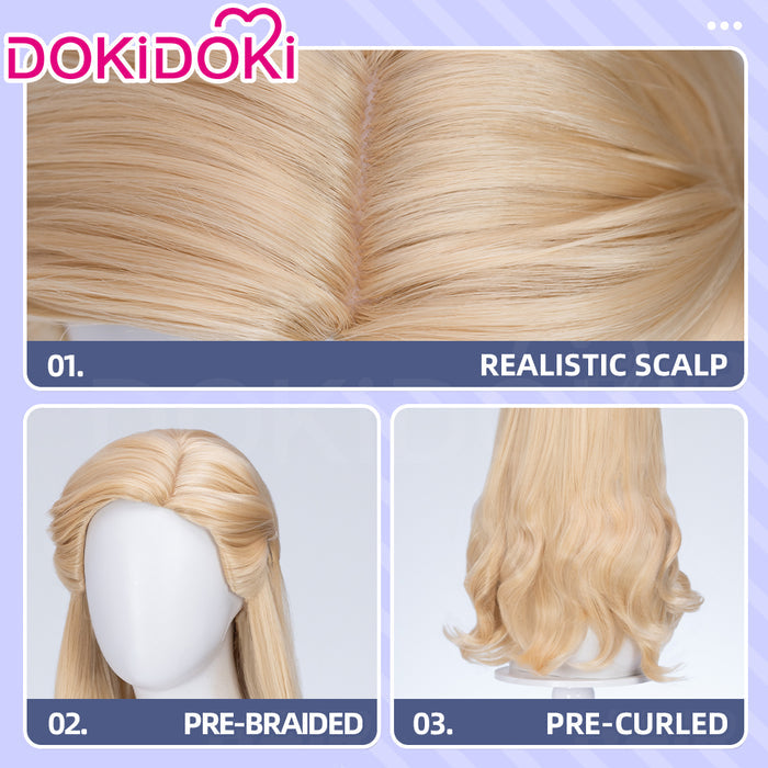 【Ready For Ship】【Front Lace】DokiDoki Movie Cosplay Wig Long Curly Blonde Hair