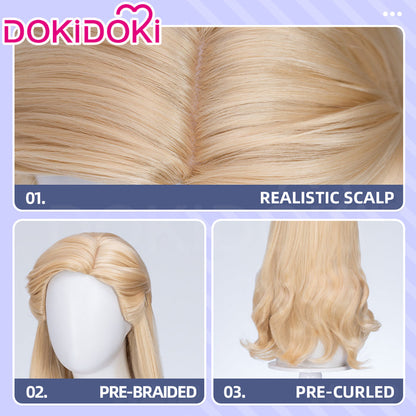 【Ready For Ship】【Front Lace】DokiDoki Movie Cosplay Wig Long Curly Blonde Hair