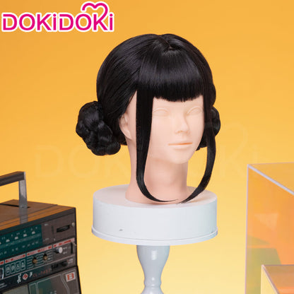 【Ready For Ship】【Kids Version】DokiDoki Movie Anime Cosplay Women Wig Short Black Hair Double Buns