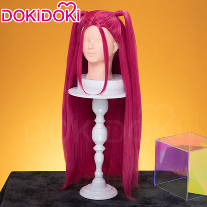 【Ready For Ship】【Last Batch】【80 CM】【Front Lace】【Kids Version】DokiDoki Movie Anime Cosplay Women Wig Long Pink Straight Hair Two Ponytails
