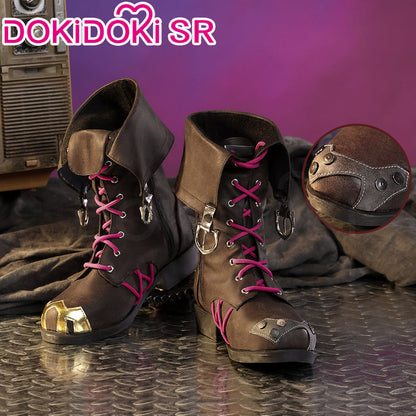 【Ready For Ship】【Last Batch】DokiDoki-SR Game Cosplay Female Shoes Brown Boots