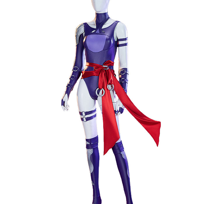【Ready For Ship】【Last Batch】【Size XS-3XL】Dokidoki-R Game Cosplay Costume Purple Tights Skin Vengeance