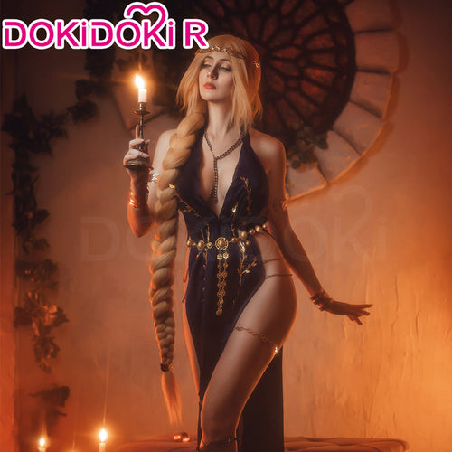 【Ready For Ship】【Size S-2XL】DokiDoki-R Game Cosplay Costume Blue Dress