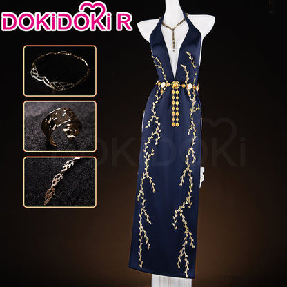【Ready For Ship】【Size S-2XL】DokiDoki-R Game Cosplay Costume Blue Dress