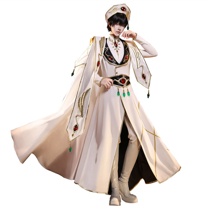【Ready For Ship】【Size S-2XL】【Last Batch】DokiDoki-SR Anime Cosplay Emperor Costume White / Black Uniform King Wear