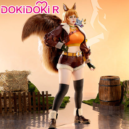 【Ready For Ship】【Size S-3XL】Dokidoki-R Game Cosplay Brown Leather Suit Tail