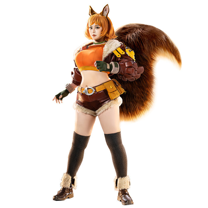 【Ready For Ship】【Size S-3XL】Dokidoki-R Game Cosplay Brown Leather Suit Tail