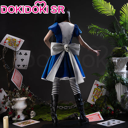 【Ready For Ship】【Size S-3XL】DokiDoki-SR Game Alice: Madness Returns Cosplay Alice Costume Blue Dress